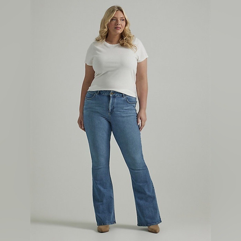 Lee‎ Womens Midrise Bootcut Jeans Medium Wash Blue Size 8 Medium 350-2748